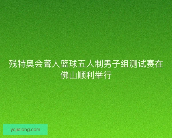 残特奥会聋人篮球五人制男子组测试赛在佛山顺利举行
